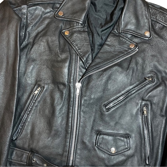 Vintage 90s Leather Biker Jacket - Picture 3 of 8